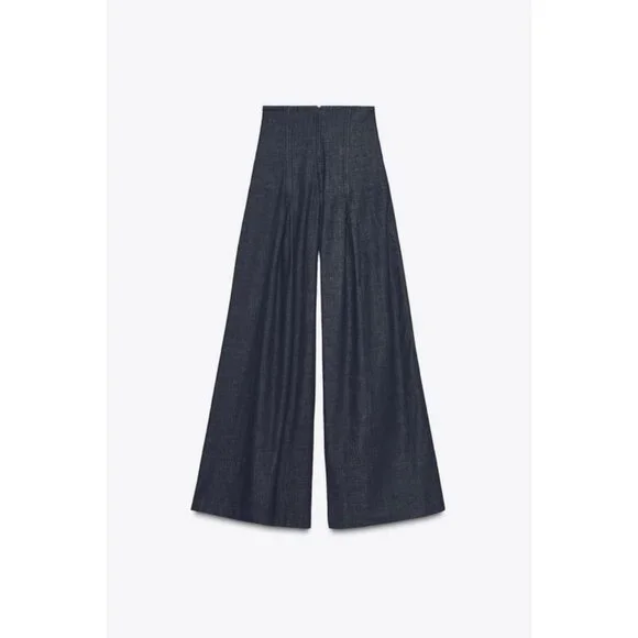 ZARA ZW COLLECTION ULTRA HIGH-WAIST WIDE-LEG JEANS - Picture 6 of 7